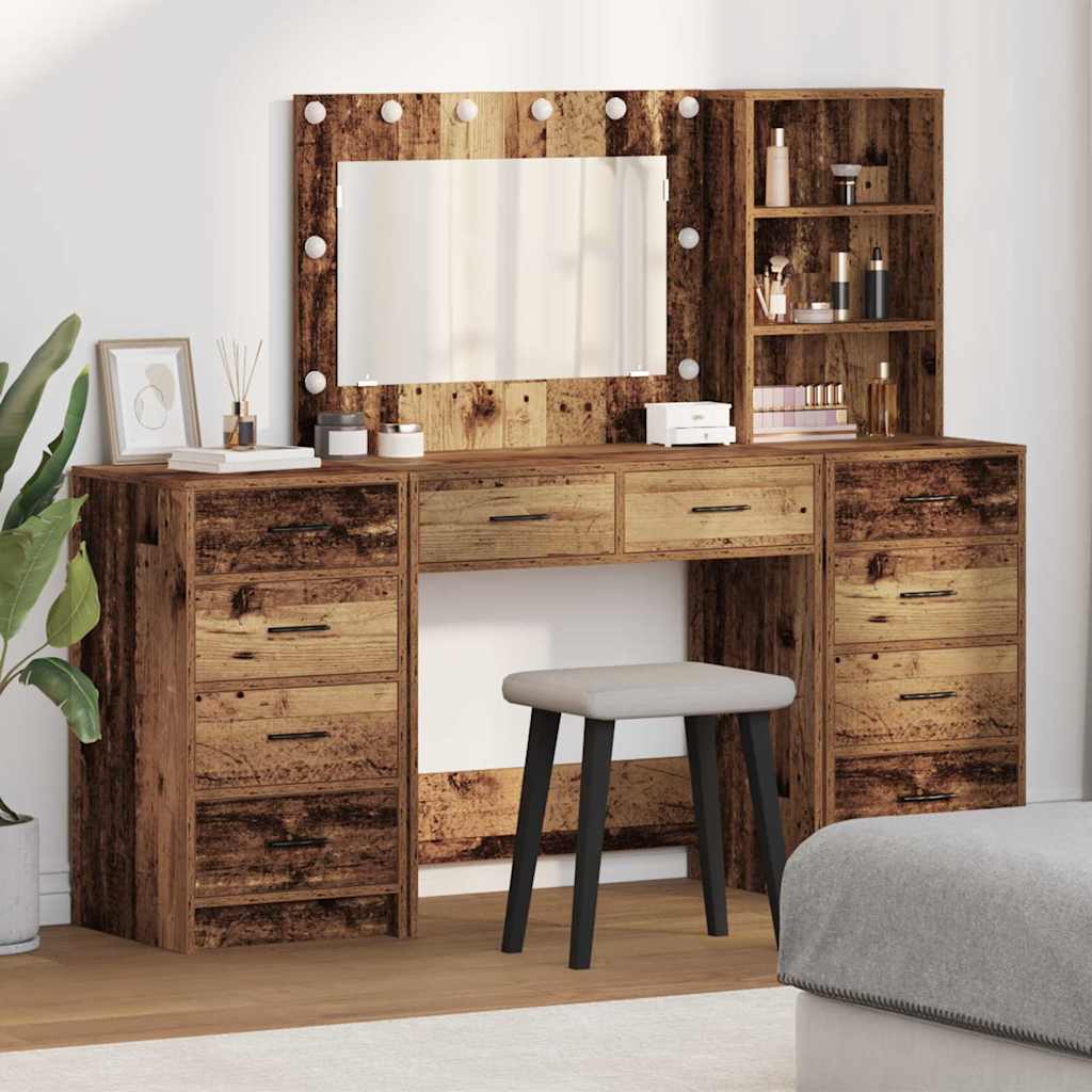 Toaletni stol 3 pcs Smeđa 40 x 41 x 135 cm Konstruirano drvo