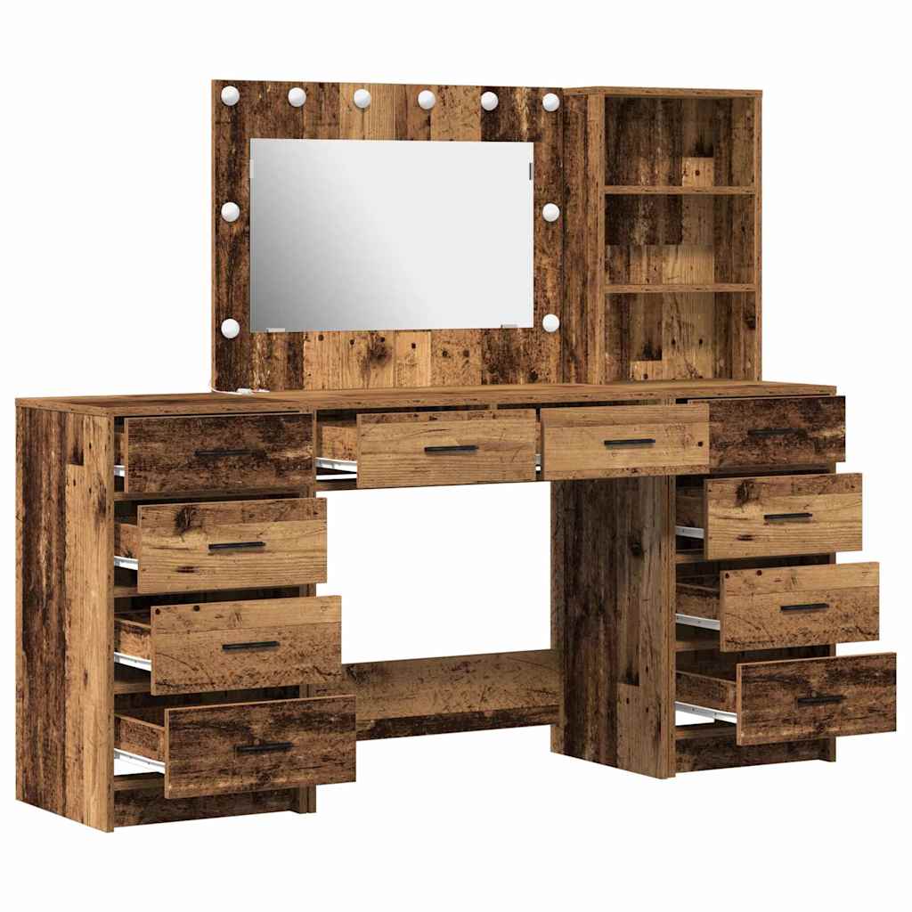 Toaletni stol 3 pcs Smeđa 40 x 41 x 135 cm Konstruirano drvo