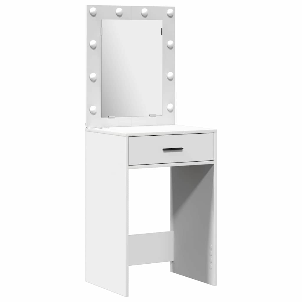 Toaletni stol s ladicama 3 pcs Bijelo Konstruirano drvo