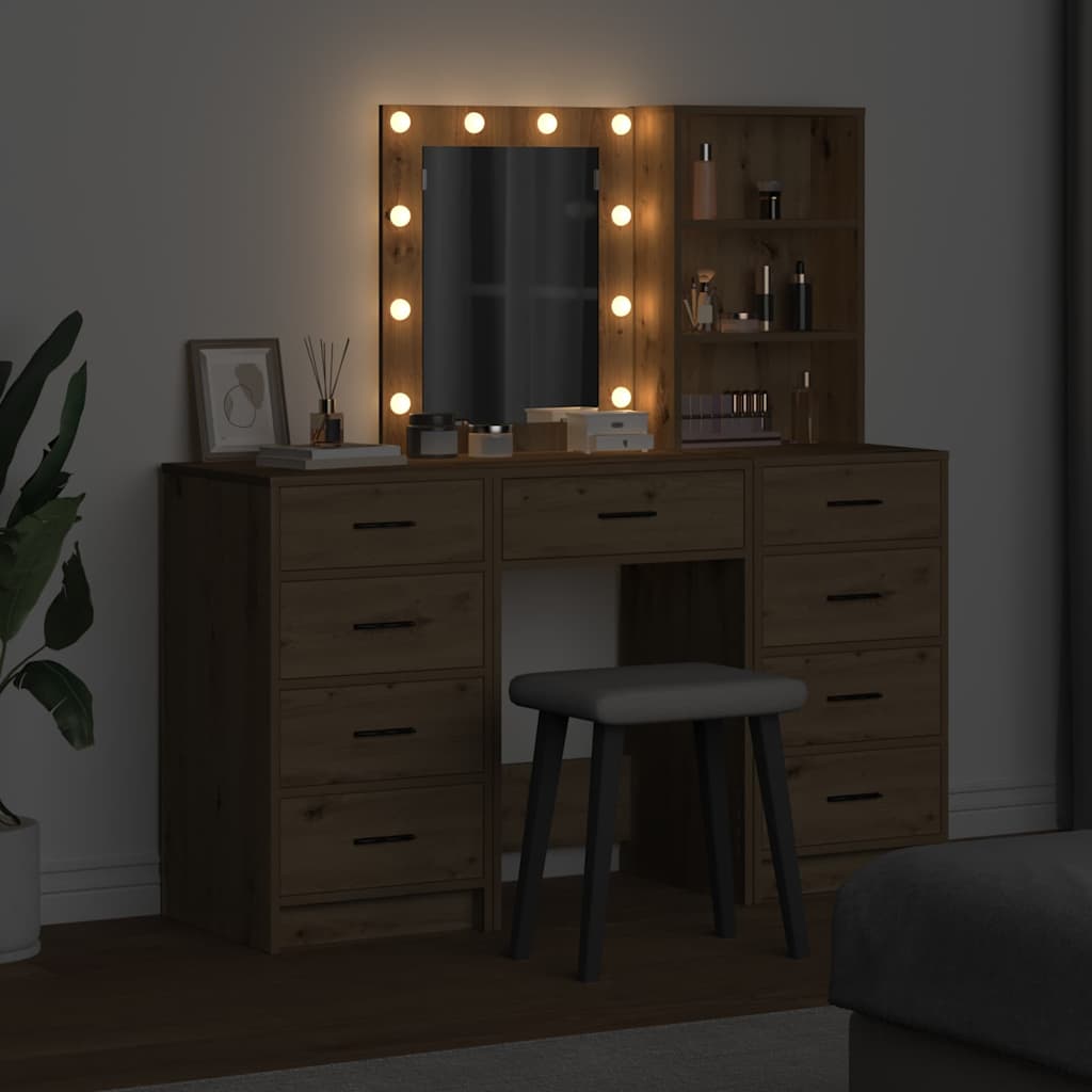 Toaletni stol 3 pcs Smeđa 40 x 41 x 135 cm Konstruirano drvo