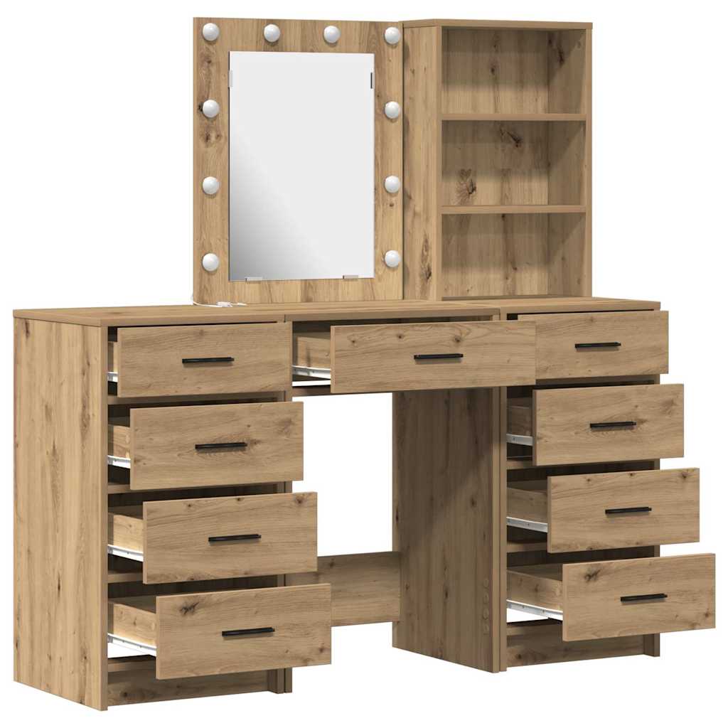 Toaletni stol 3 pcs Smeđa 40 x 41 x 135 cm Konstruirano drvo