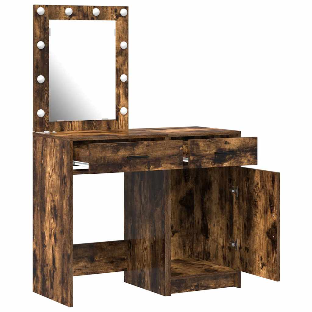 Toaletni stol 2 pcs Smeđa 50 x 41 x 135 cm Konstruirano drvo