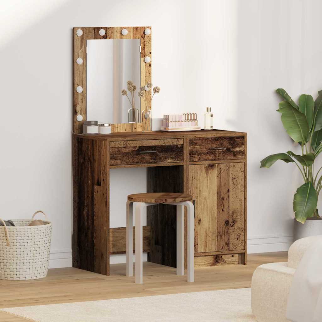 Toaletni stol 2 pcs Smeđa 50 x 41 x 135 cm Konstruirano drvo