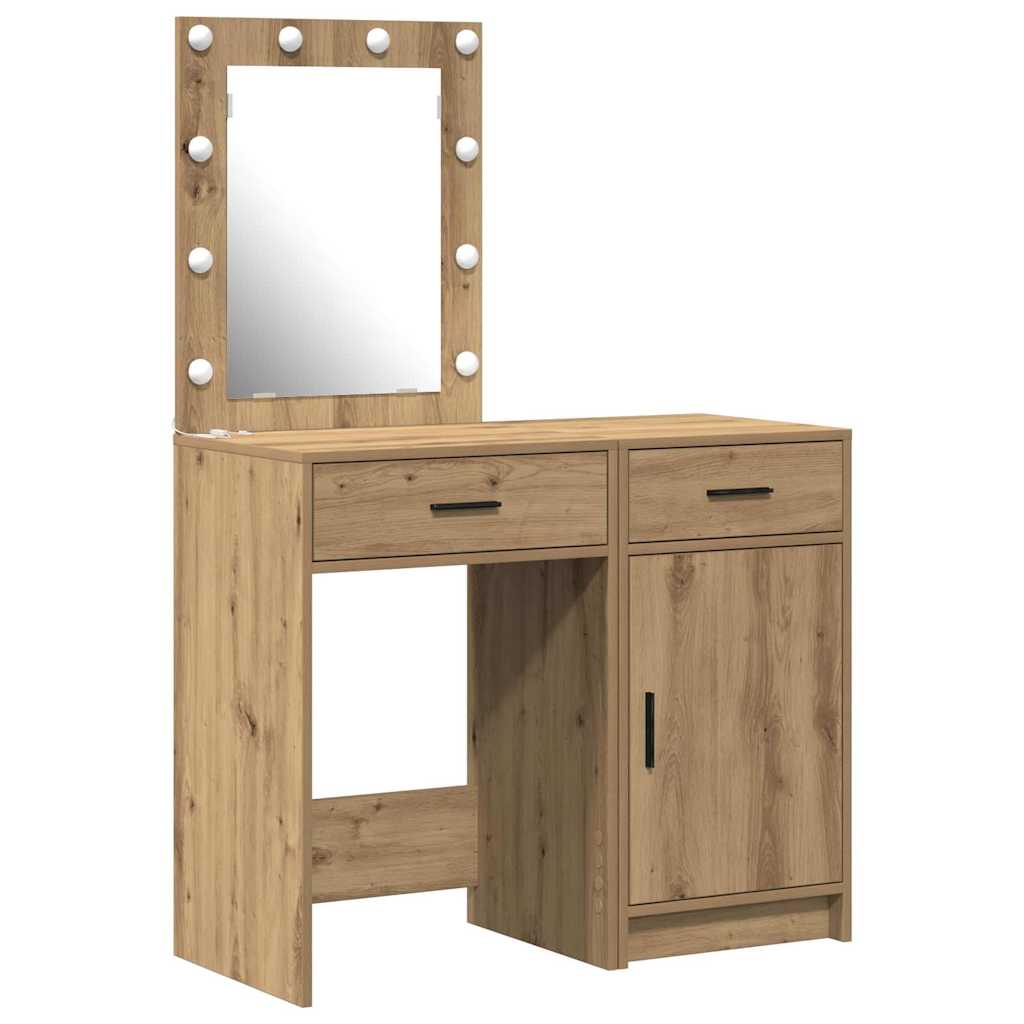 Toaletni stol 2 pcs Smeđa 50 x 41 x 135 cm Konstruirano drvo