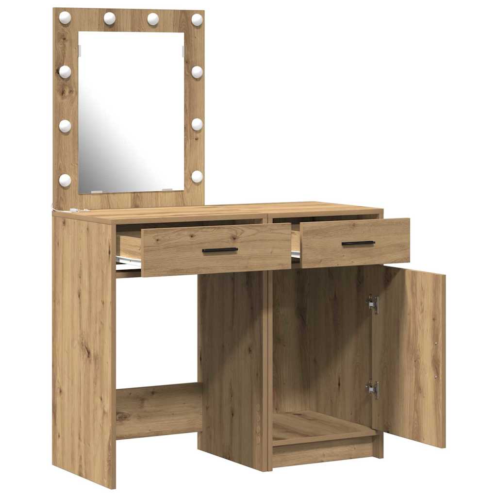 Toaletni stol 2 pcs Smeđa 50 x 41 x 135 cm Konstruirano drvo