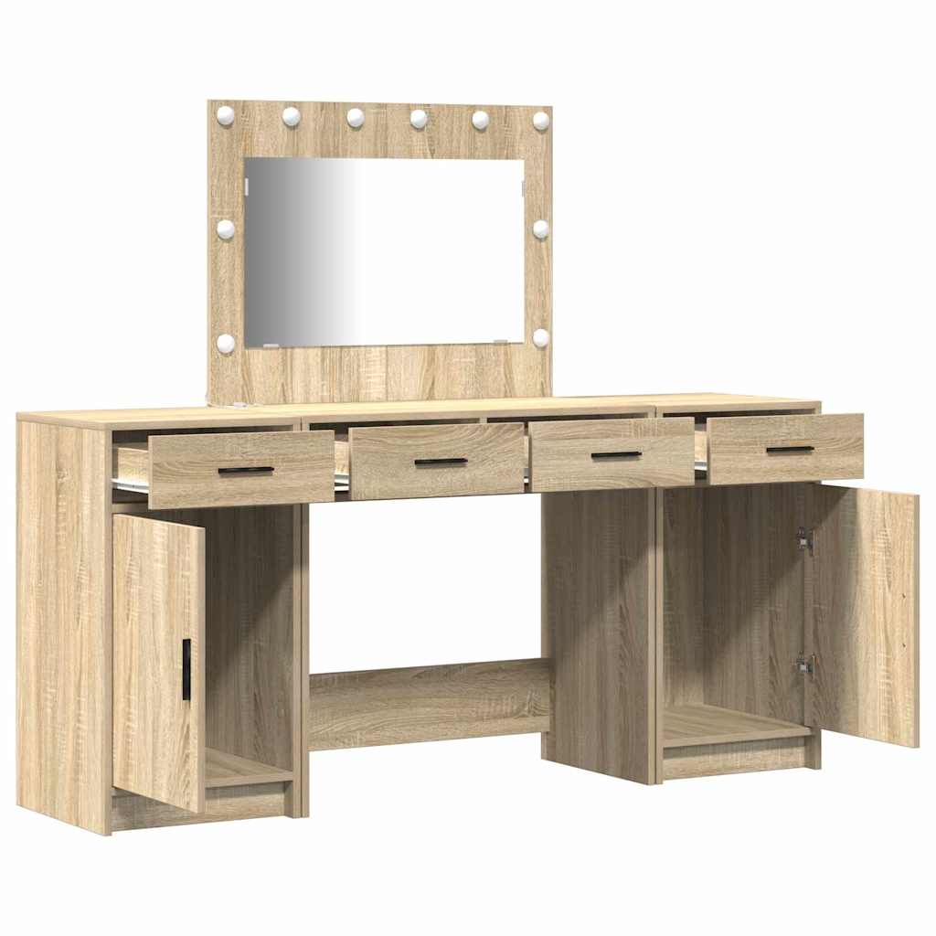 Toaletni stol s ladicama 3 pcs Smeđa Konstruirano drvo