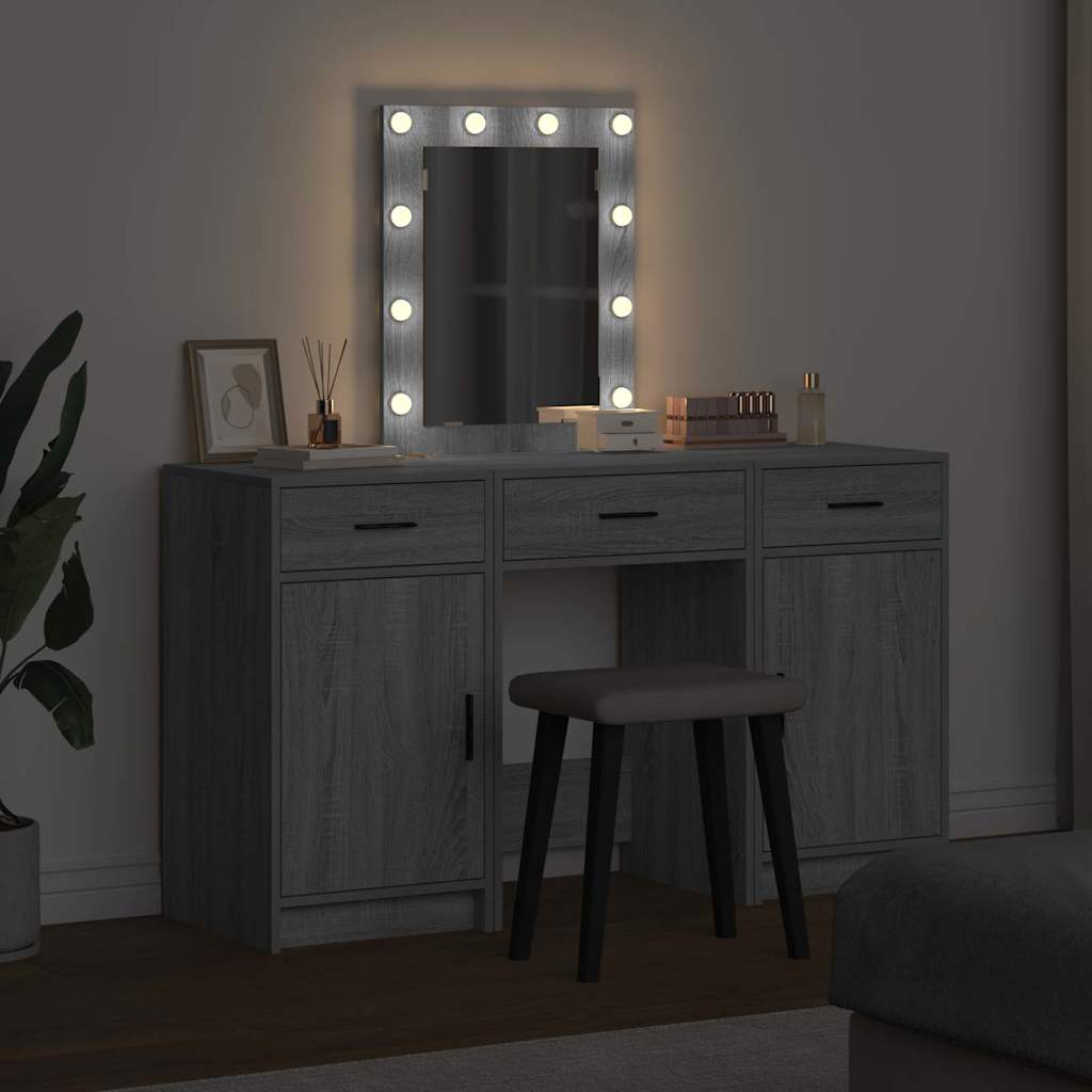Toaletni stol s vratima Siva 50 x 41 x 135 cm Konstruirano drvo