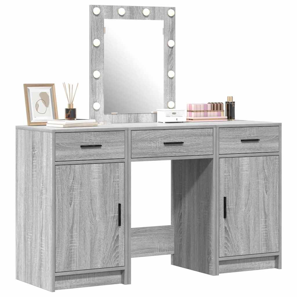 Toaletni stol s vratima Siva 50 x 41 x 135 cm Konstruirano drvo