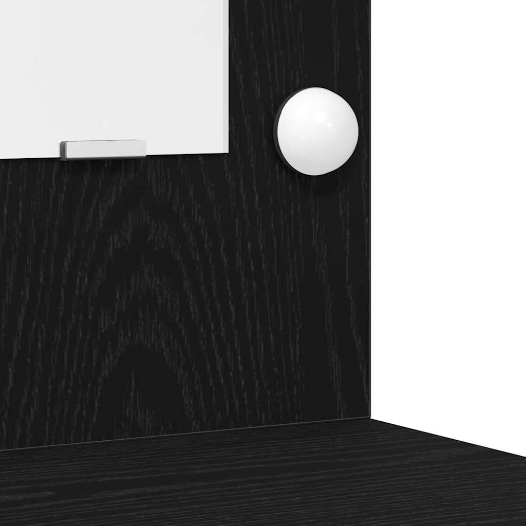Set stola za oblačenje s LED 2 pcs Crni hrast Konstruirano drvo