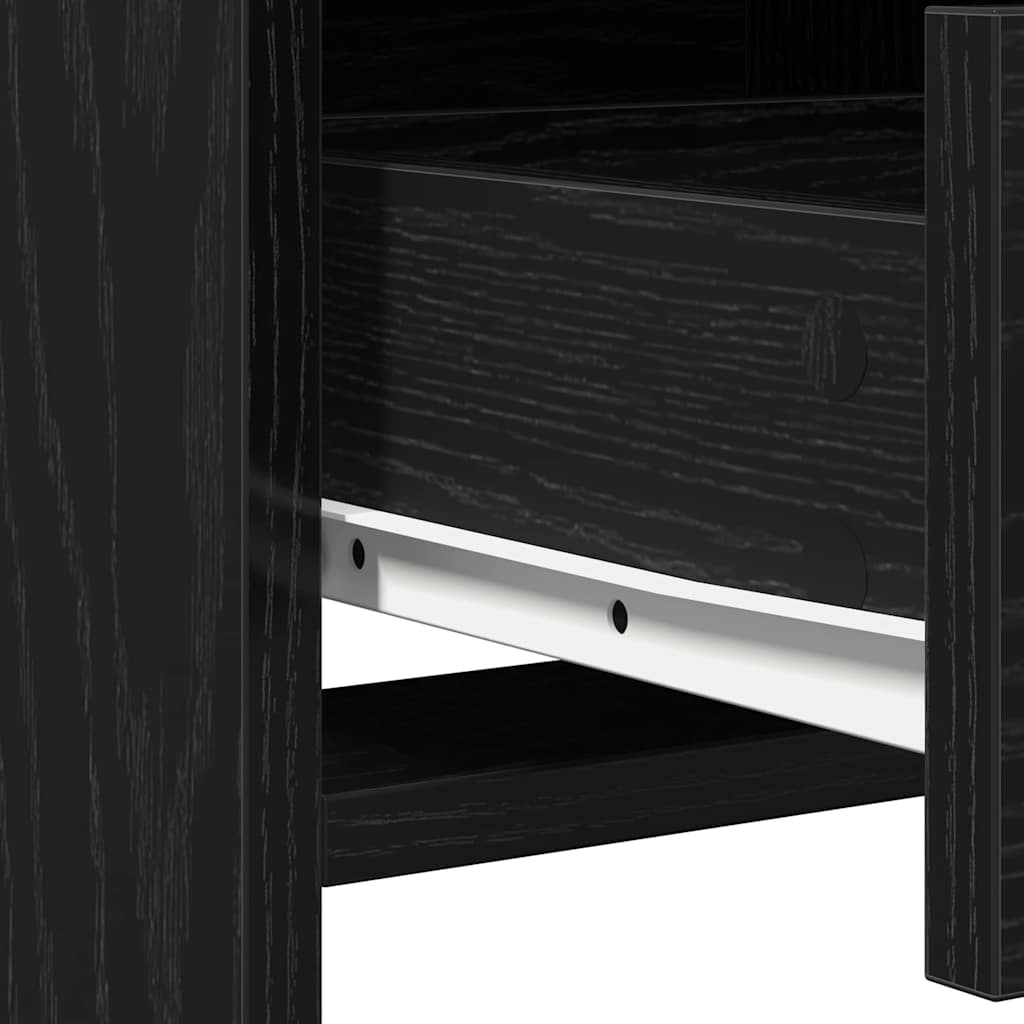 Set stola za oblačenje s LED 2 pcs Crni hrast Konstruirano drvo