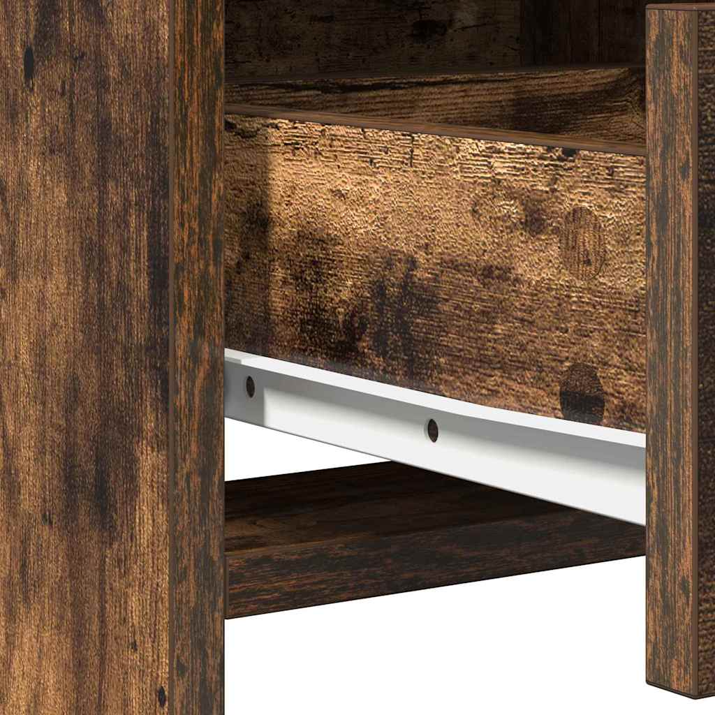 Set stola za oblačenje s LED s ladicama 2 pcs Dimljeni hrast
