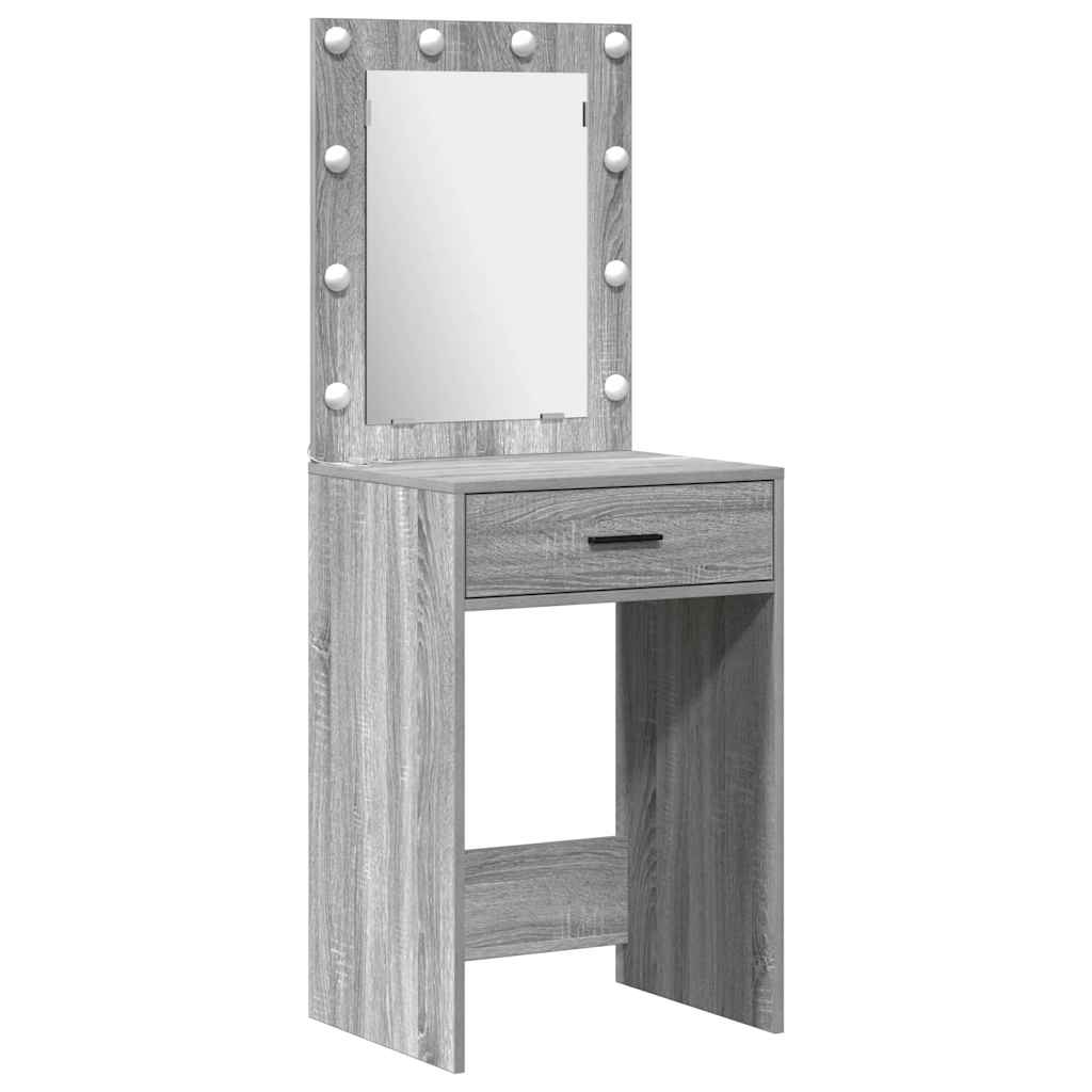 Set stola za oblačenje s LED s ladicama 3 pcs Siva Sonoma