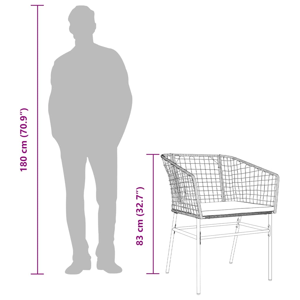 5-dijelni vrtni blagovaonski set s jastucima poliratan i staklo
