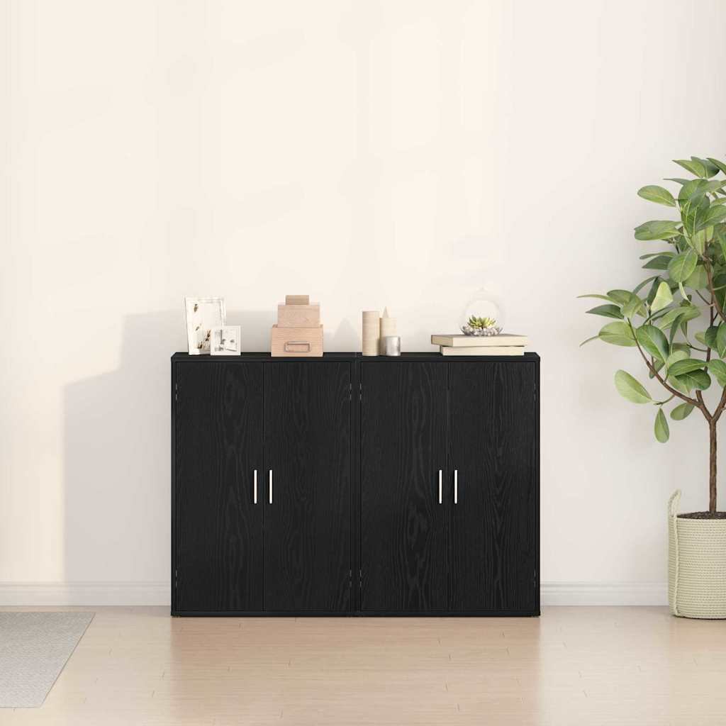 Kreveta 2 pcs Crni hrast 60 x 31 x 84 cm Konstruirano drvo