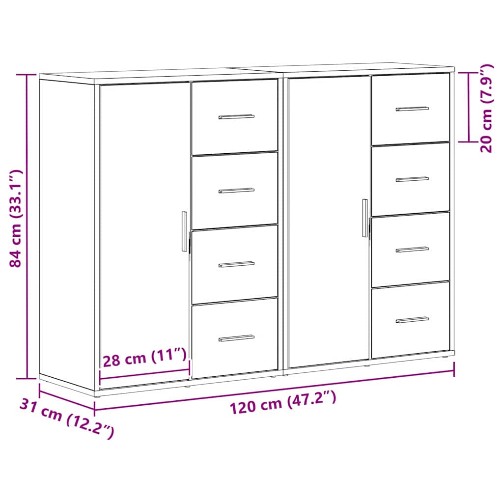 Kreveta 2 pcs Staro drvo 60 x 31 x 84 cm Konstruirano drvo