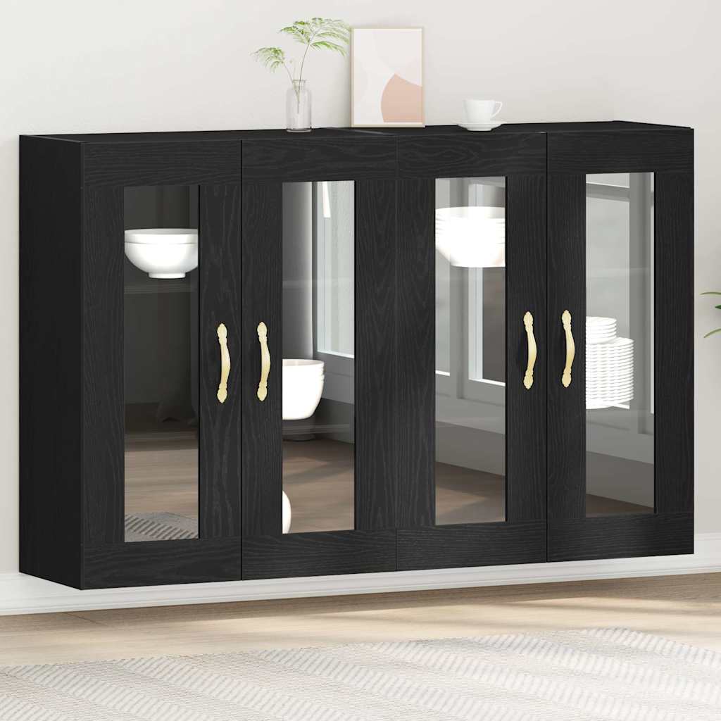 Zidni ormari 2 pcs Crni hrast 69,5 x 34 x 90 cm