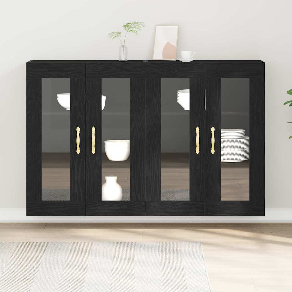 Zidni ormari 2 pcs Crni hrast 69,5 x 34 x 90 cm