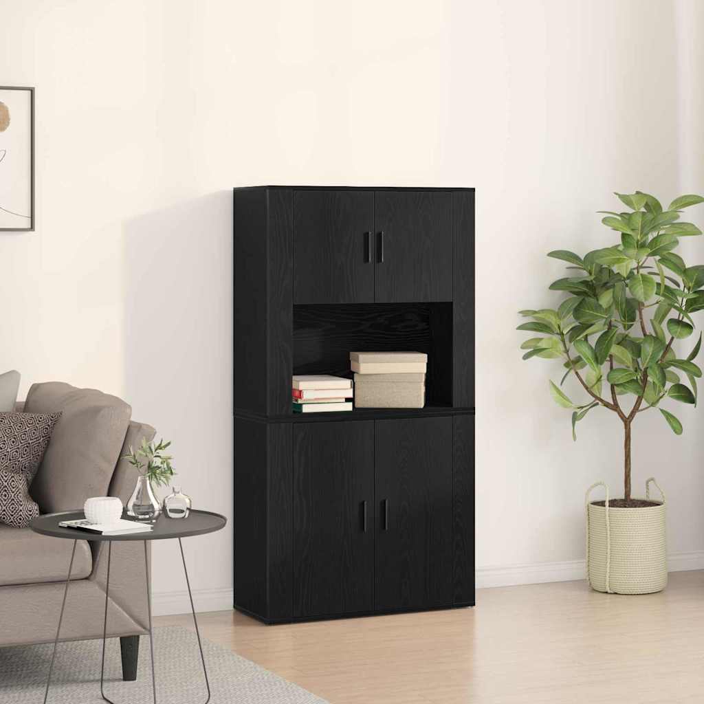 Highboard Crni hrast 80 x 33 x 150 cm Konstruirano drvo