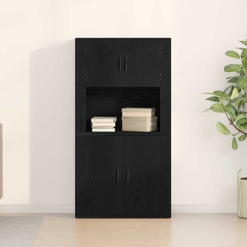 Highboard Crni hrast 80 x 33 x 150 cm Konstruirano drvo