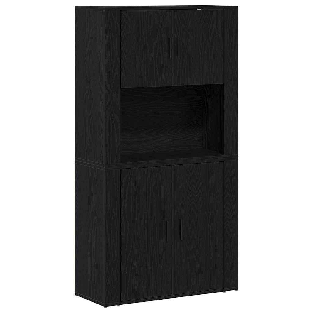Highboard Crni hrast 80 x 33 x 150 cm Konstruirano drvo