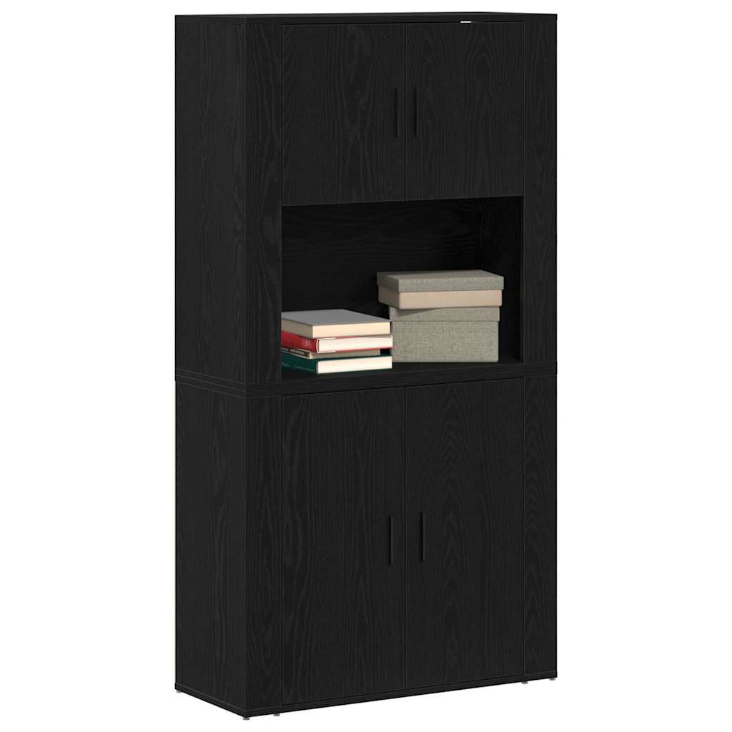 Highboard Crni hrast 80 x 33 x 150 cm Konstruirano drvo