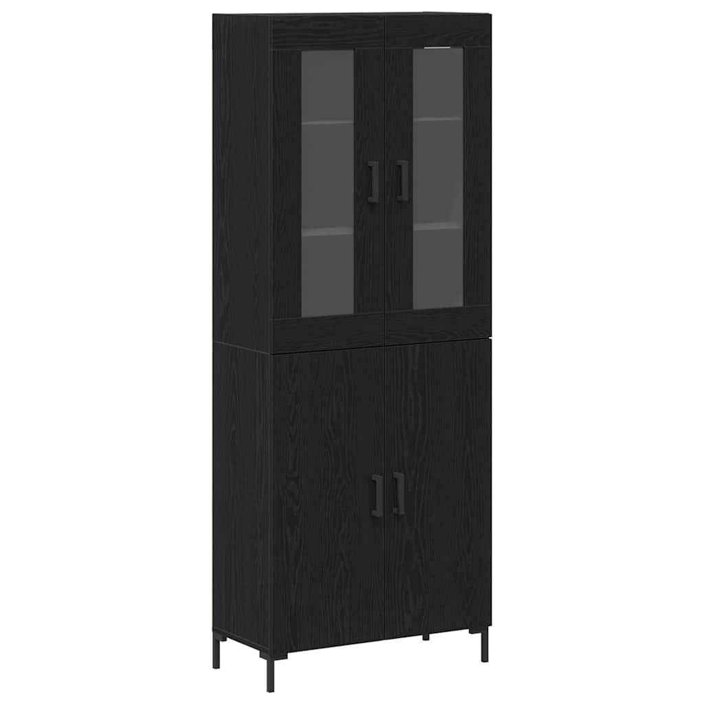 Highboard 2 pcs Crni hrast 69,5 x 34 x 180 cm Konstruirano drvo