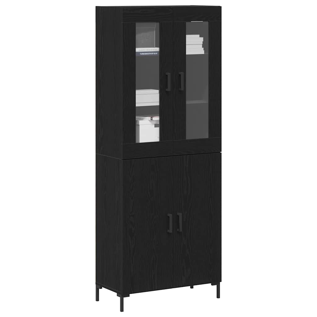 Highboard 2 pcs Crni hrast 69,5 x 34 x 180 cm Konstruirano drvo