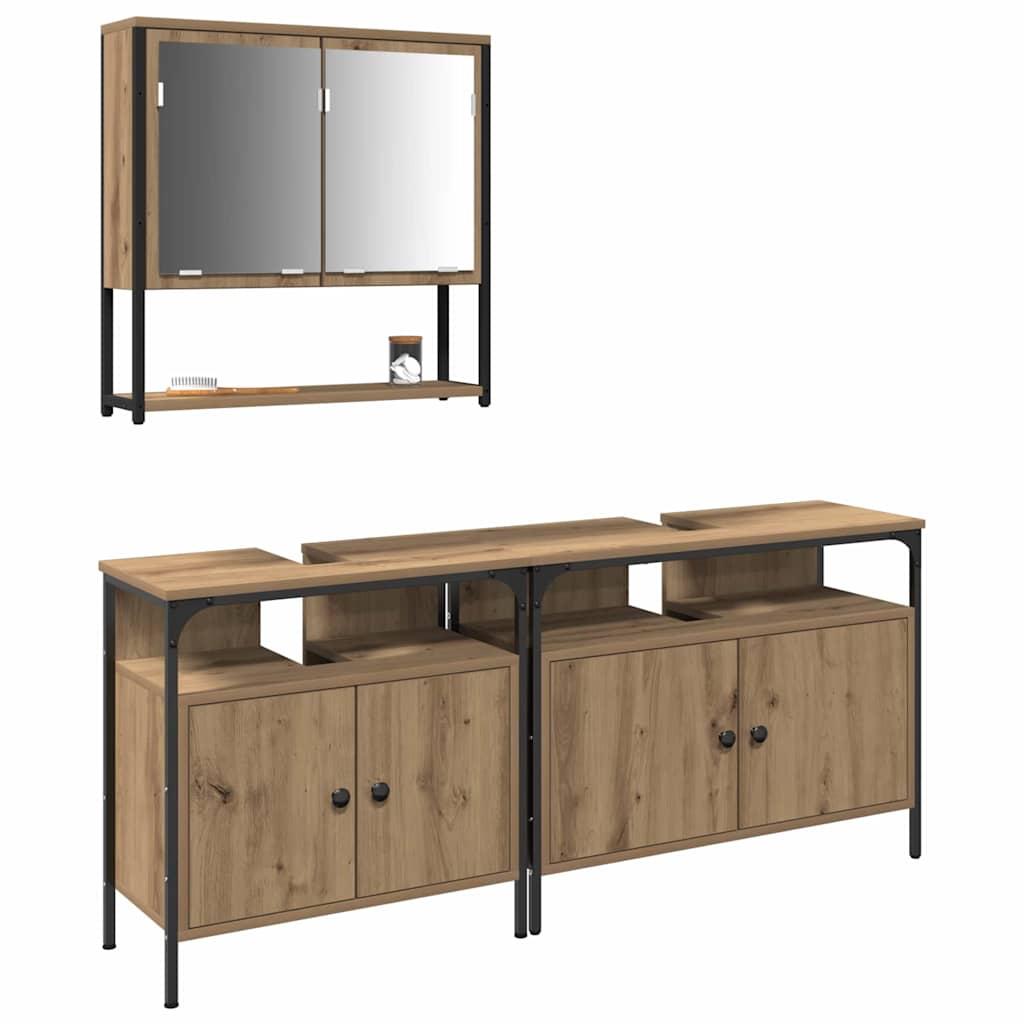 Set namještaja za kupaonicu Zidne 3 pcs Smeđa Konstruirano drvo