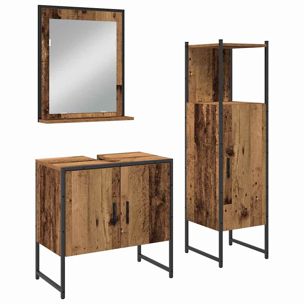 Set namještaja za kupaonicu Zidne 3 pcs Smeđa Konstruirano drvo