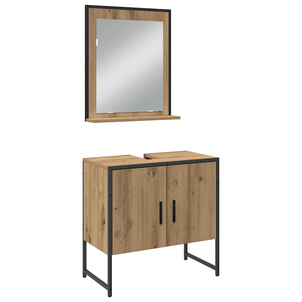 Set namještaja za kupaonicu Zidne 3 pcs Smeđa Konstruirano drvo