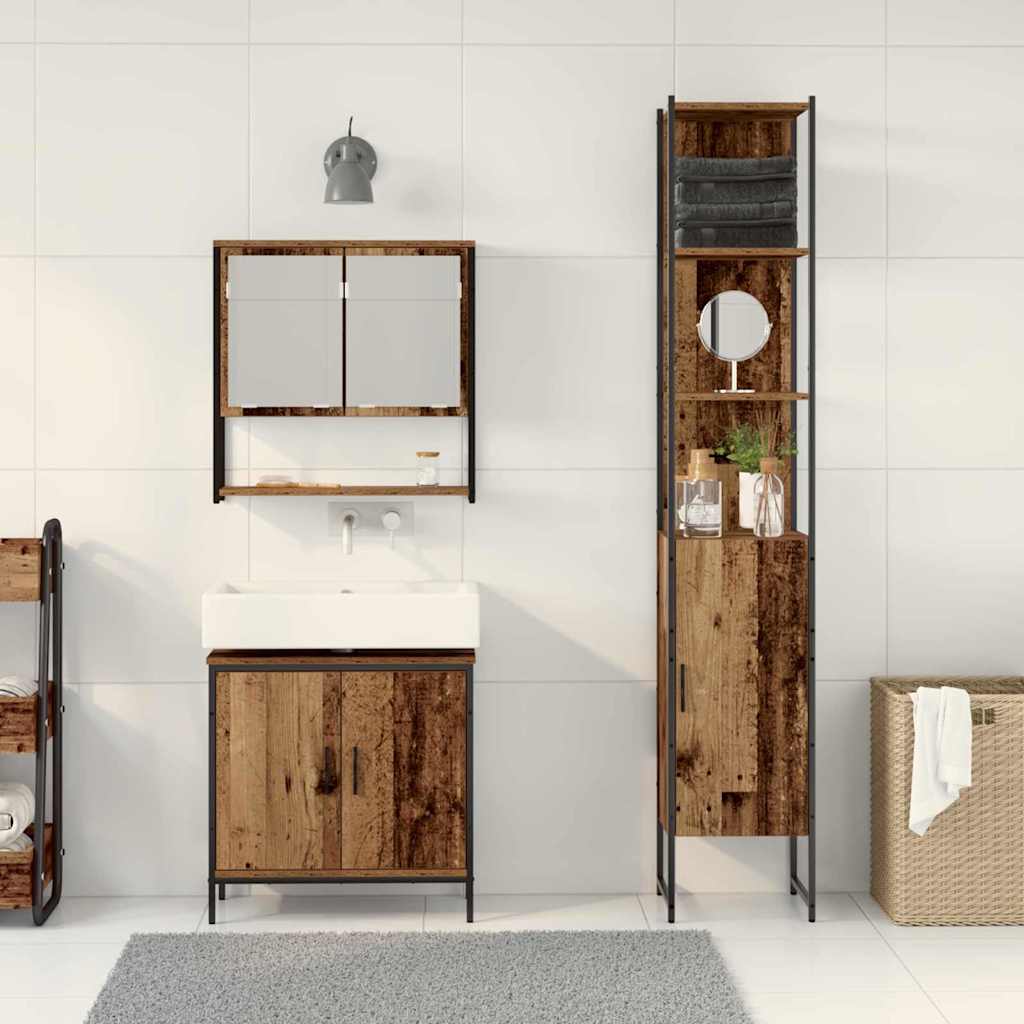 Set namještaja za kupaonicu Zidne 3 pcs Smeđa Konstruirano drvo