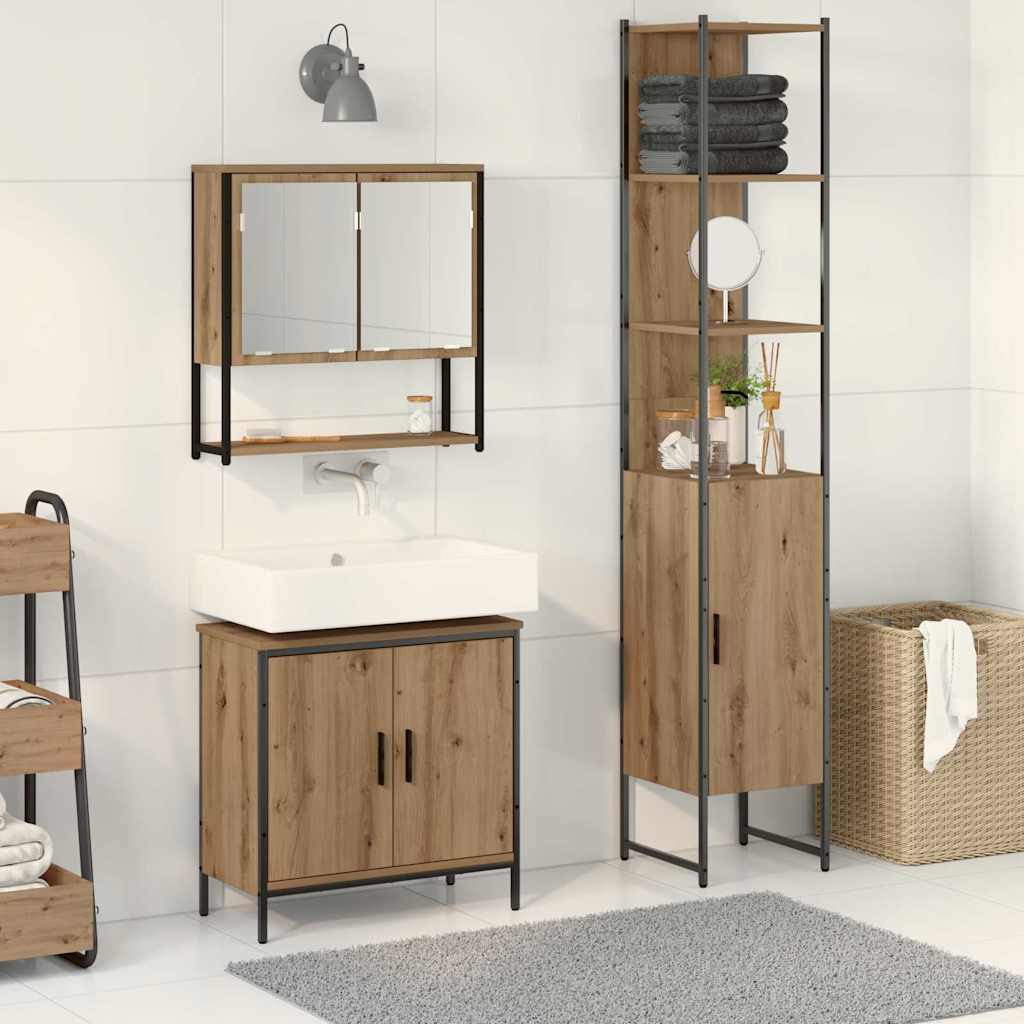 Set namještaja za kupaonicu Zidne 3 pcs Smeđa Konstruirano drvo