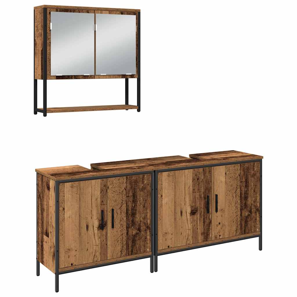 Set namještaja za kupaonicu Zidne 3 pcs Smeđa Konstruirano drvo