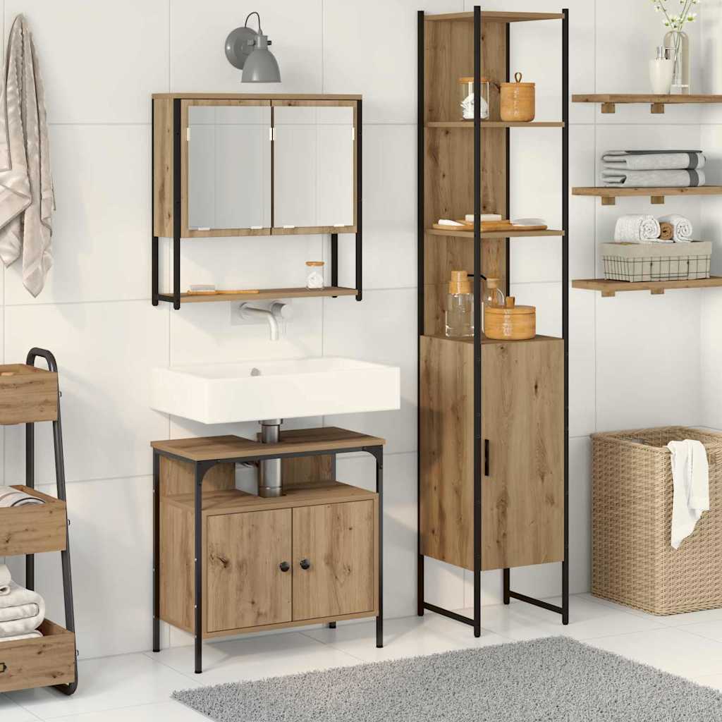 Set namještaja za kupaonicu s policom 3 pcs Umjetnički hrast