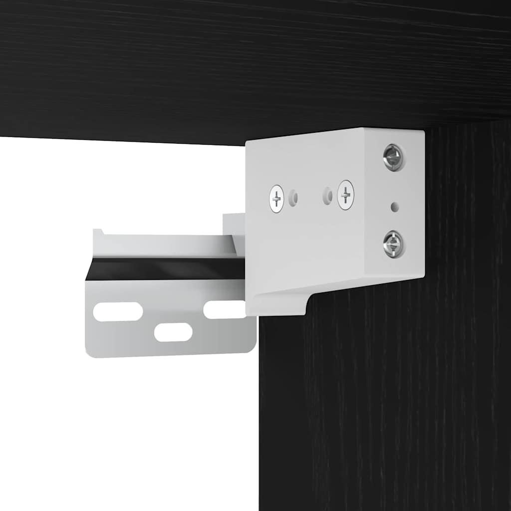 Set TV komoda S LED lampica 8 pcs Crni hrast Konstruirano drvo