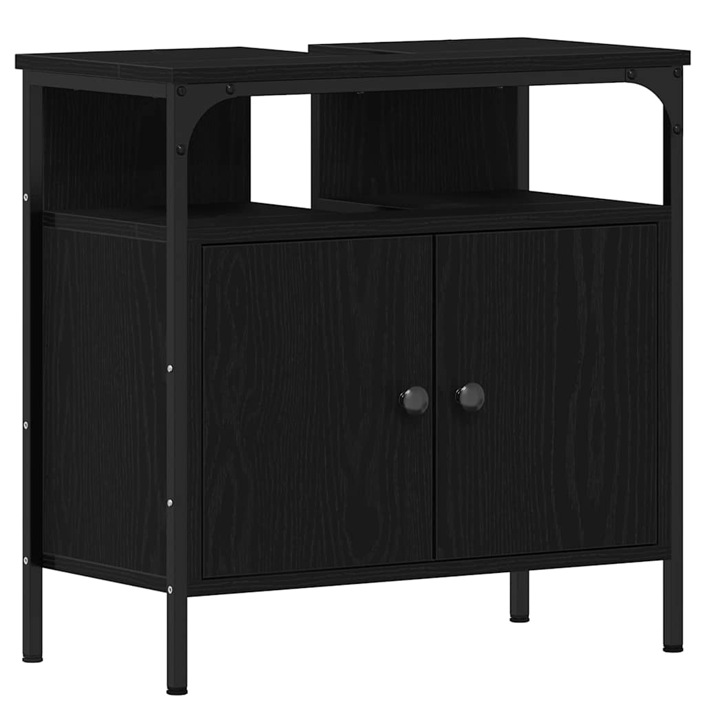 Set namještaja za kupaonicu 3 pcs Crni hrast Konstruirano drvo
