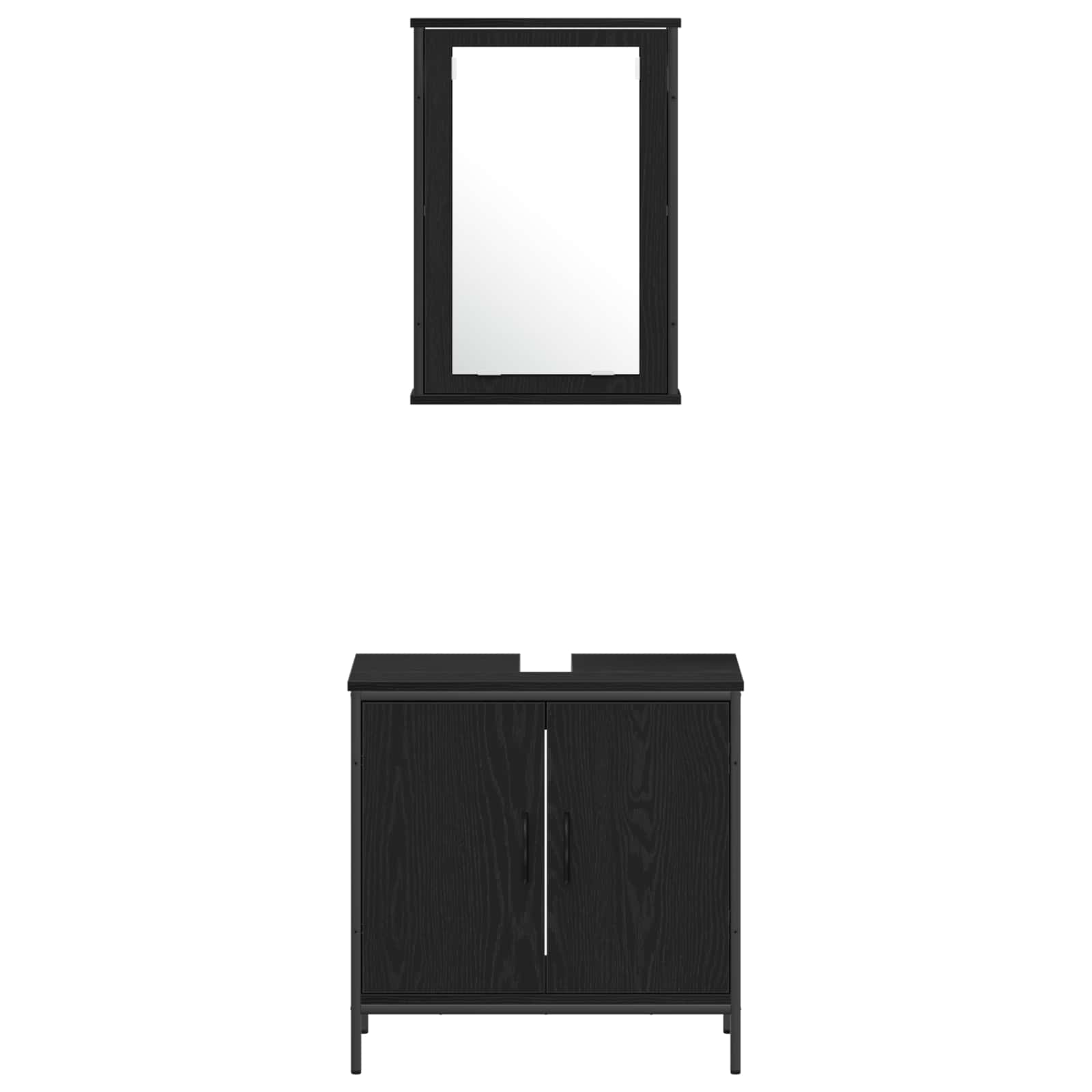 Set namještaja za kupaonicu Zidne 3 pcs Crna Konstruirano drvo