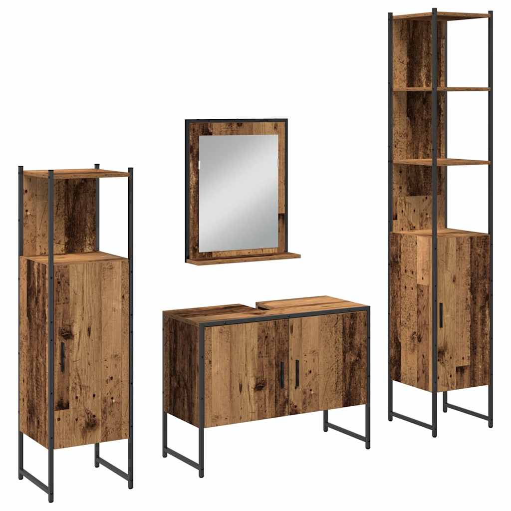 Set namještaja za kupaonicu 4 pcs Smeđa Konstruirano drvo