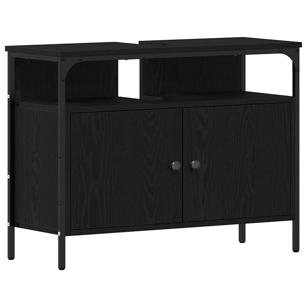Set namještaja za kupaonicu 4 pcs Crni hrast Konstruirano drvo
