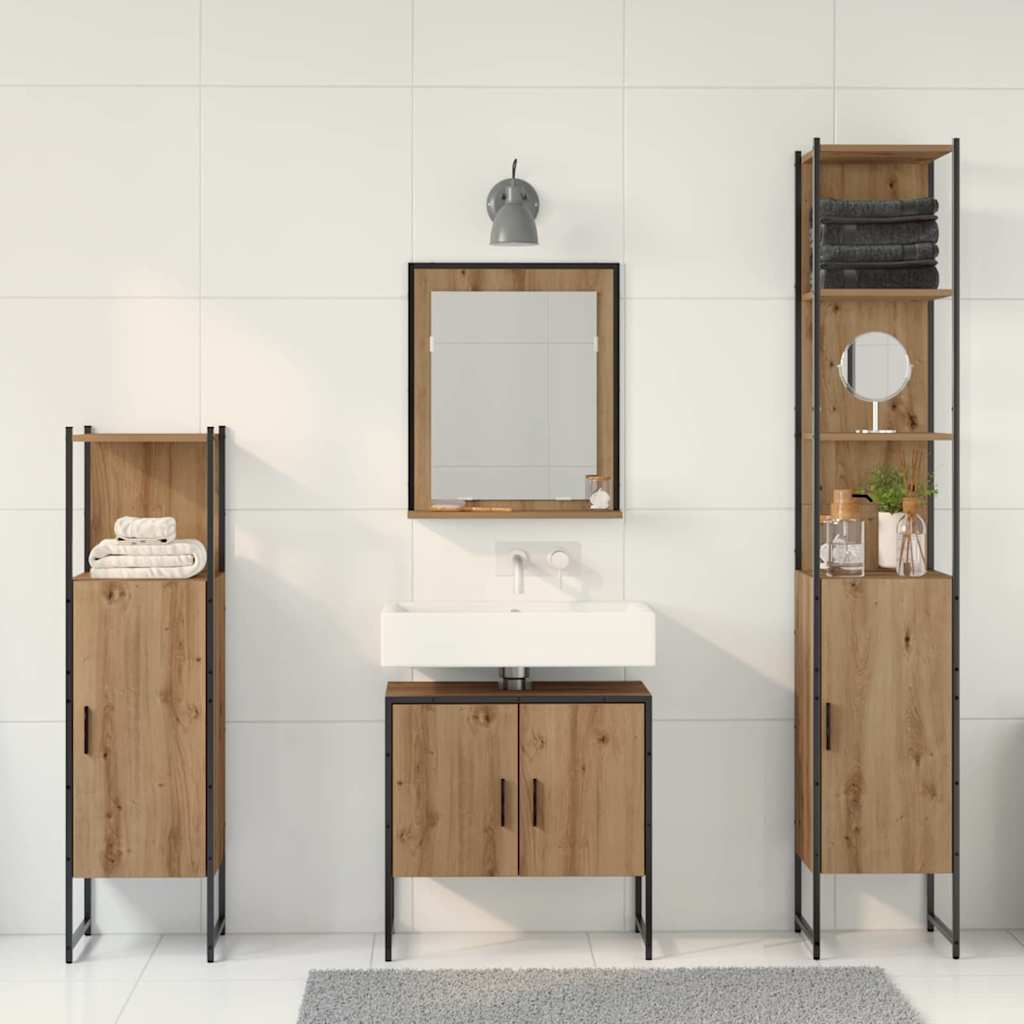 Set namještaja za kupaonicu 4 kom. Smeđa 33 x 33 x 185,5 cm