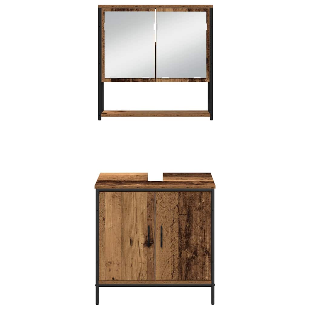 Set namještaja za kupaonicu 4 pcs Smeđa 33 x 33 x 185.5 cm