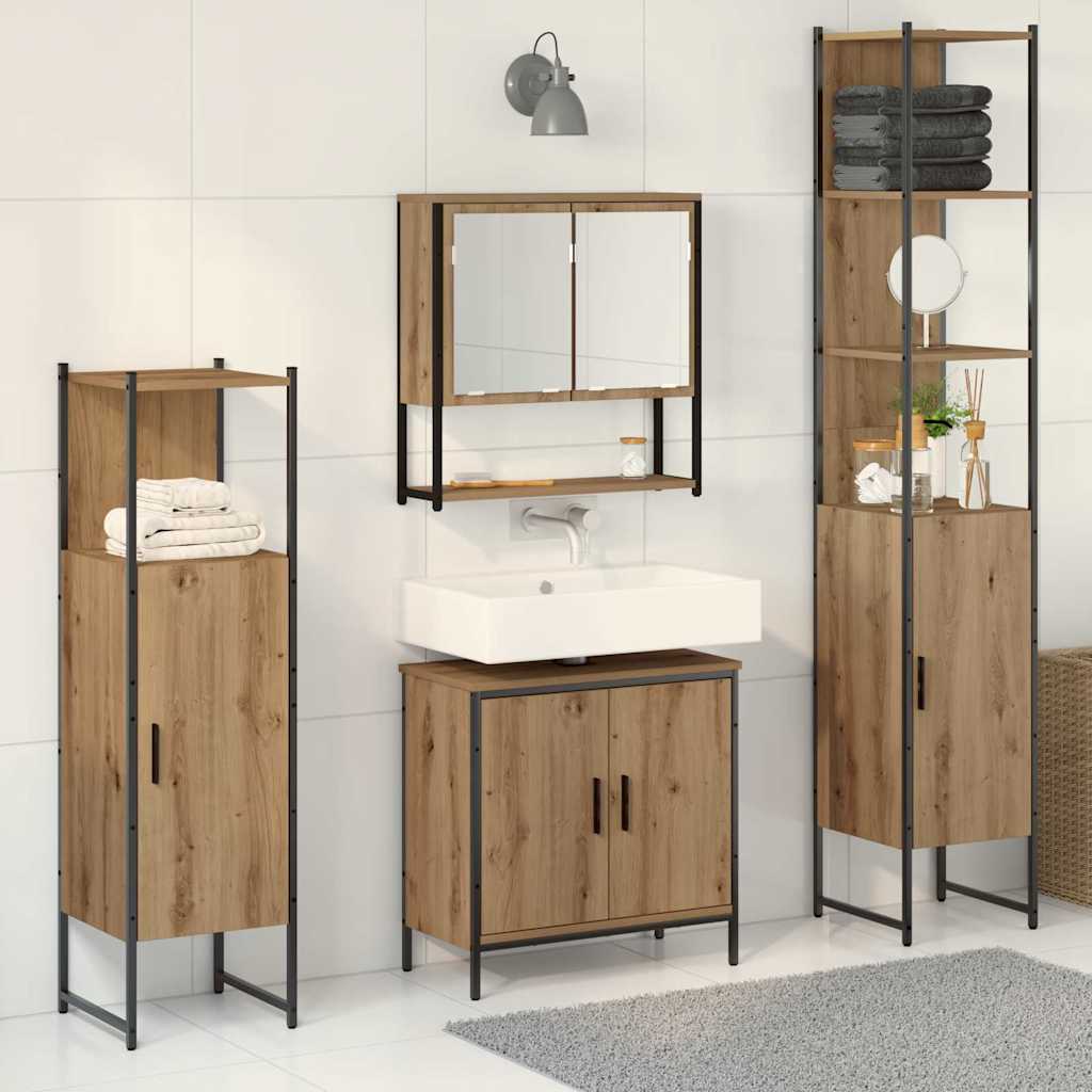 Set namještaja za kupaonicu 4 pcs Smeđa Konstruirano drvo