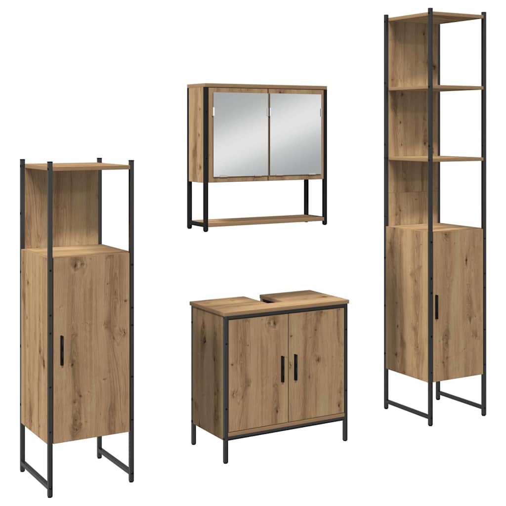 Set namještaja za kupaonicu 4 pcs Smeđa Konstruirano drvo