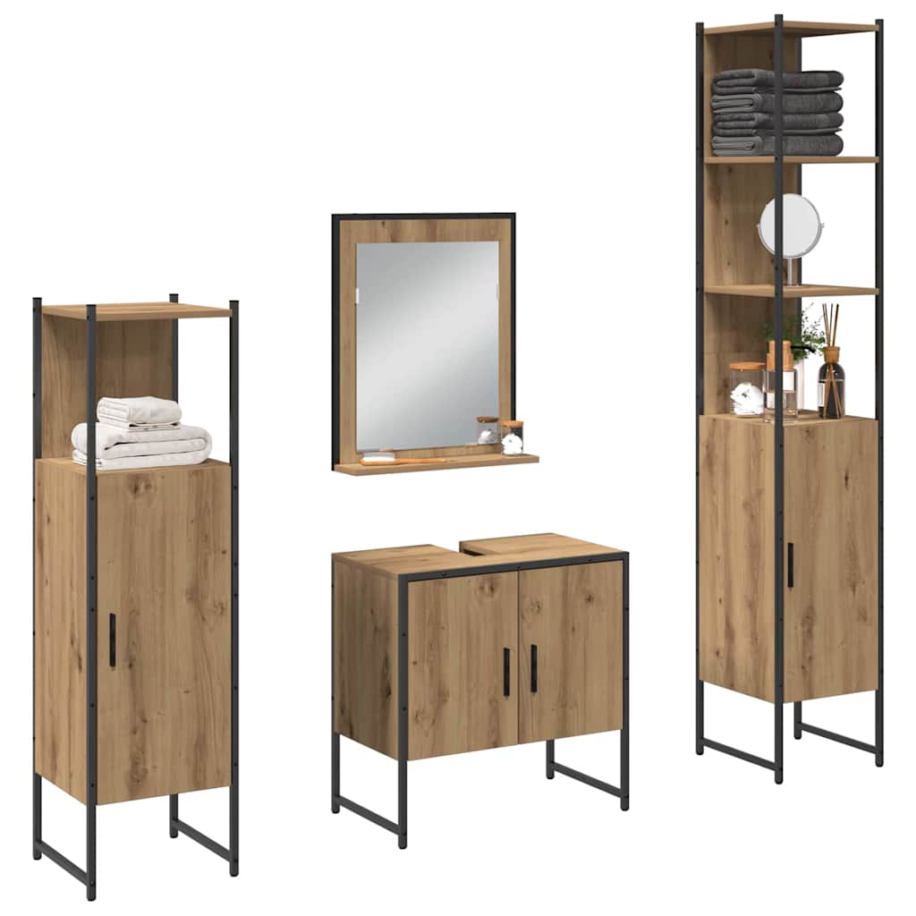 Set namještaja za kupaonicu 4 pcs Smeđa Konstruirano drvo