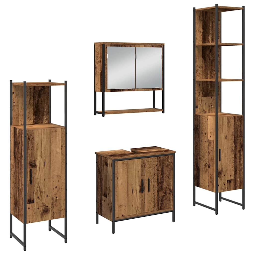 Set namještaja za kupaonicu 4 pcs Smeđa Konstruirano drvo