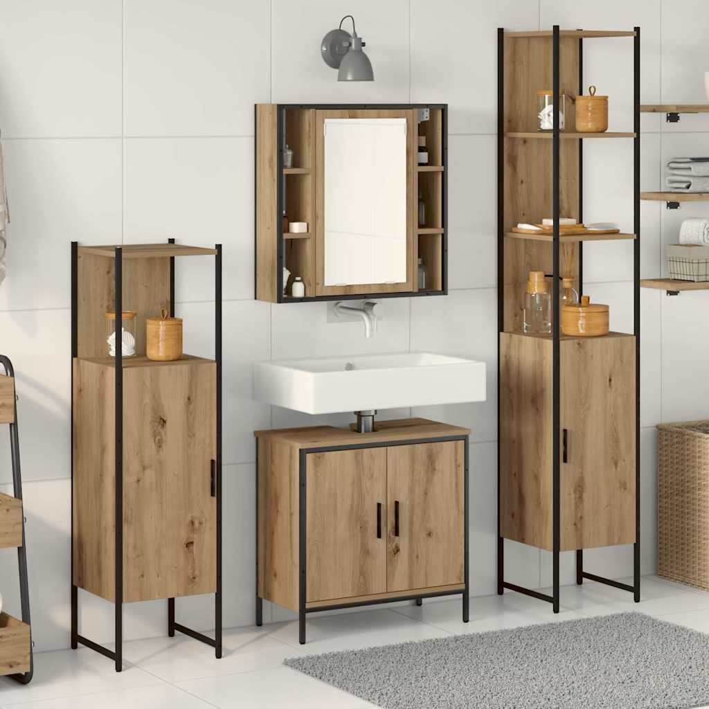 Set namještaja za kupaonicu Zidne 4 pcs Smeđa Konstruirano drvo