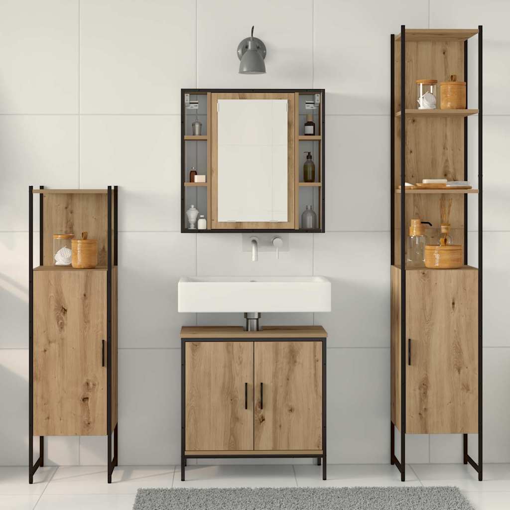 Set namještaja za kupaonicu Zidne 4 pcs Smeđa Konstruirano drvo