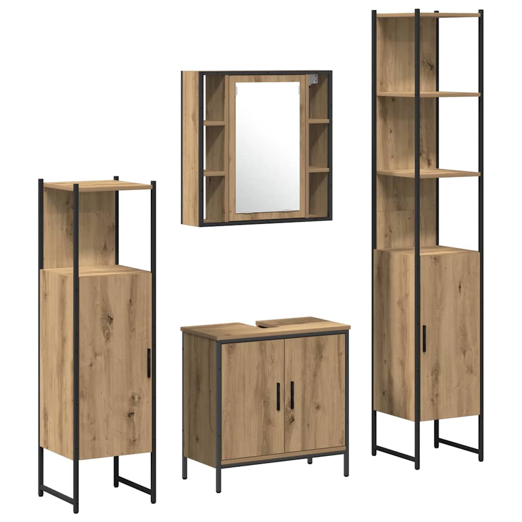 Set namještaja za kupaonicu Zidne 4 pcs Smeđa Konstruirano drvo