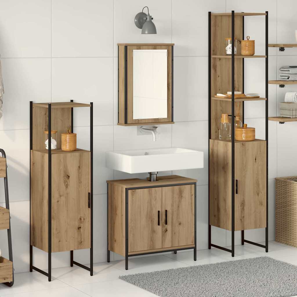 Set namještaja za kupaonicu 4 kom. Smeđa 33 x 33 x 185,5 cm