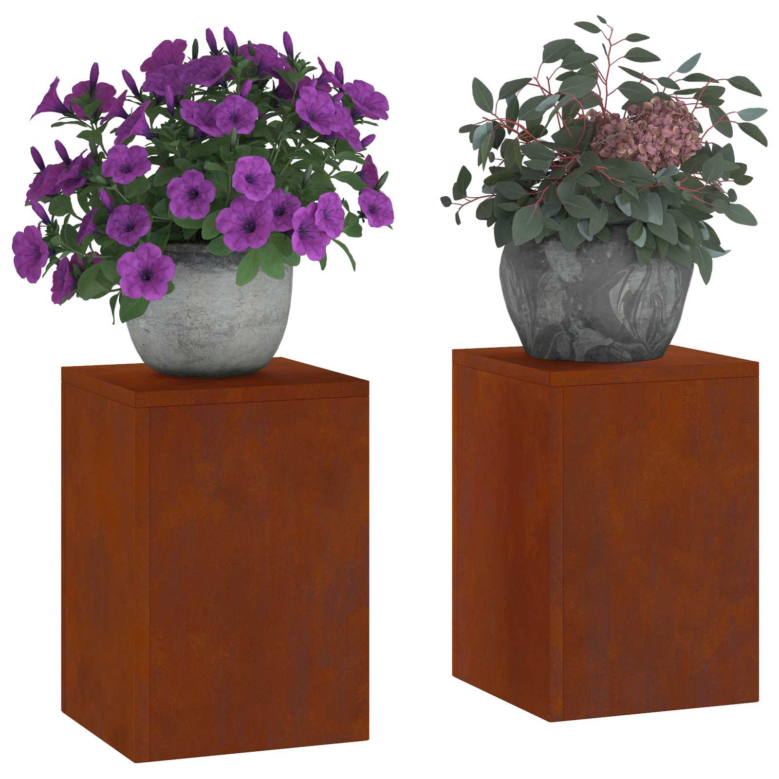 Stalak za biljke 2 pcs Rđa 24 x 24 x 35 cm